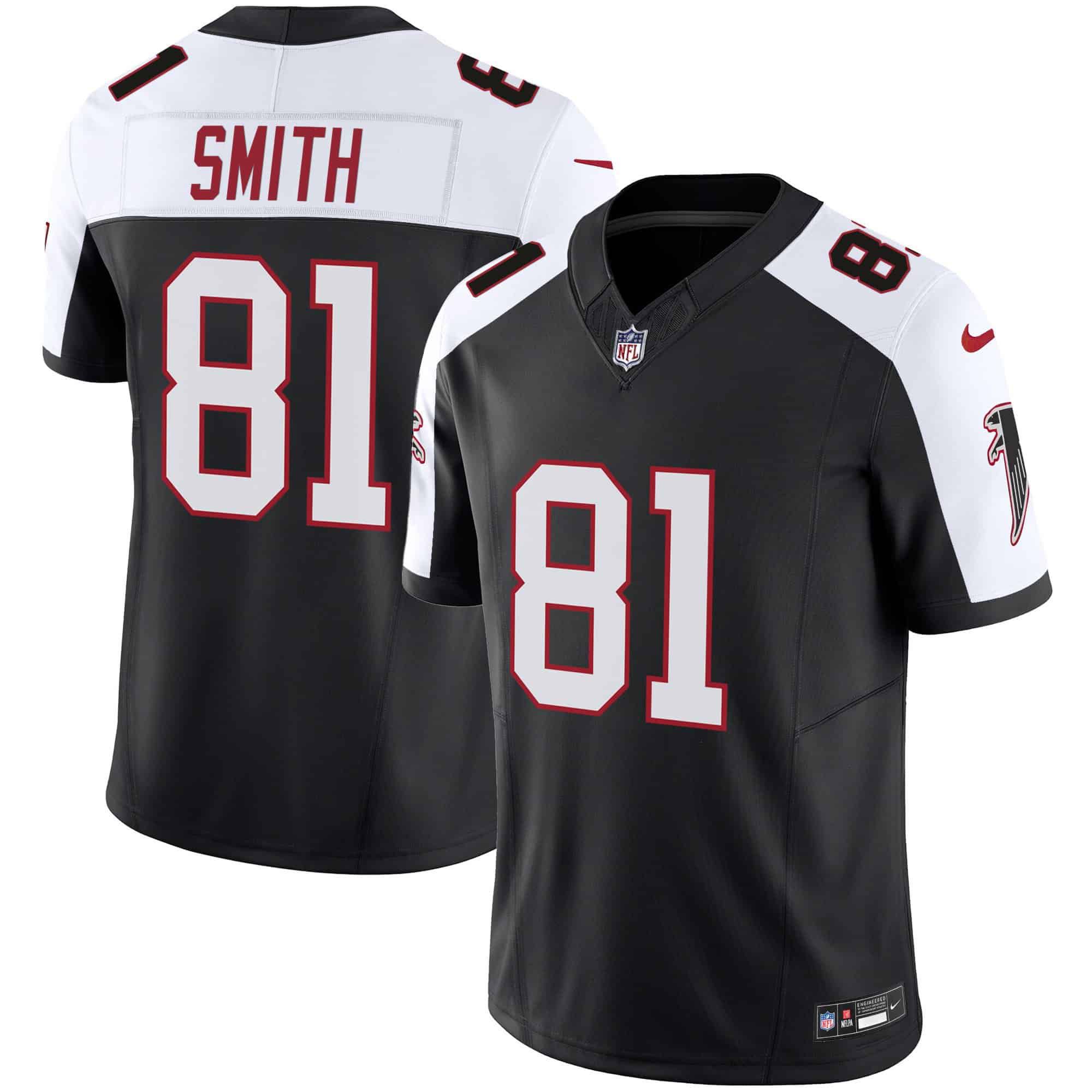 Men Atlanta Falcons #81 Smith Black 2024 Nike Vapor Limited NFL Jersey
